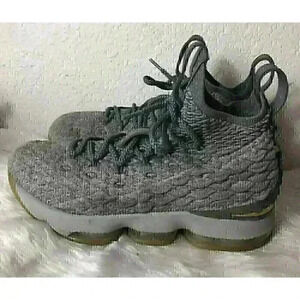 Nike Lebron 15 XV Wolf Gray Gold Size 7Y/ 8 Women 897648 -005 2017 Sneakers